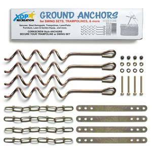 lot 1174 image: XDP Recreation Swing Set Trampoline and Patio Furniture Metal Ground Anchor Kit