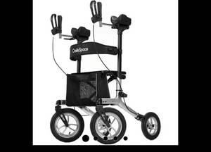 lot 46 image: OasisSpace Pneumatic Rollator Walker - New  Color Grey