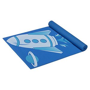 lot 47 image: Gaiam Kids Yoga Mat Exercise Mat, Yoga for Kids with Fun Prints - Playtime for Babies, Active & Calm Toddlers and Young Children, Blue Rocket, 3mm