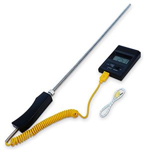 lot 63 image: Digital Probe Thermometer for Kiln, Furnace - Hi Temp Thermometer with Digital Readout to 1300° C - Industrial, Commercial Use - K-Type Thermocouple - Wire Lead and Probe Included - Cast Master Elite
