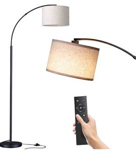 lot 65 image: Arc Floor Lamp with Remote,Modern Floor Lamp with Stepless Dimmable Bulb,75��Height Tall Lamp for Living Room with Hanging Drum Shade and Weighted Base.Mid Century Standing Lamp for Bedroom.