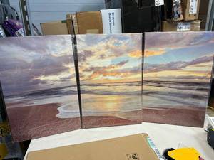 lot 69 image: Wall Art 16 X 21 X 1 Qty 3 pieces