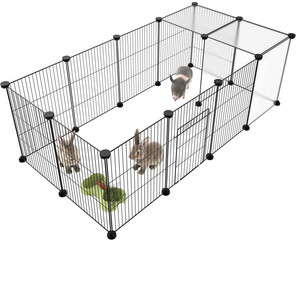 lot 71 image: HOMIDEC Pet Playpen,Small Animals Cage DIY Wire Fence with Door for IndoorOutdoor Use,Portable Yard Fence for Small Animal,Puppies,Kitties,Bunny,Turtle 48 x 24 x 16