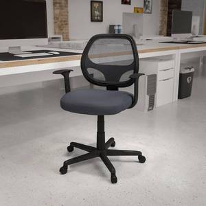 lot 72 image: Flash Furniture - Flash Fundamentals Mid-Back Mesh Swivel Ergonomic Task Office Chair with Arms, BIFMA Certified - Gray