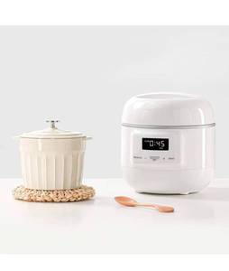 lot 84 image: MEEDEER Slow Cooker White, Small Slow cooker 1QT, Smart Appointment, Ceramic Interior pot, Automatic Multi-function Rice Cooker, Elecric Stew, Yogurt Maker Keep Warmer