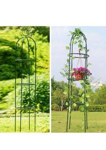 lot 88 image: Tower Obelisk Garden Trellis 6.3 Feet Tall Plant Support for Climbing Vines and Flowers Stands,Black Green Lightweight Plant Tower