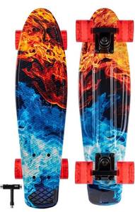 lot 130 image: KMX 22 Inch Mini Cruiser Skateboard for Boys and Girls, Beginners Skateboard for Kids Teens Youths.