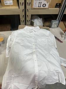 lot 145 image: Essentials Womens Classic-fit Long-sleeve Poplin, White, Size Small