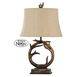 lot 173 image: Collective Design 720354122585 Table Lamp, Dark Brown