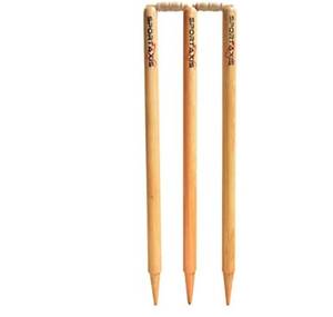 lot 174 image: SPORTAXIS Wooden Cricket Stumps Wickets with Bails- Portable, Lightweight, Long Lasting Wood Stump