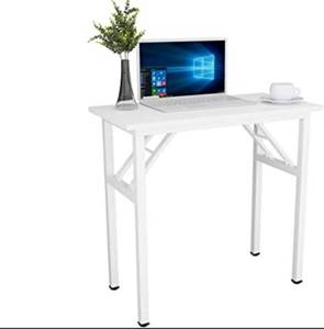 lot 176 image: SDHYL 31.5 inches No Assembly Foldable Computer Desk for Home Office Workstation, Study and Writing, Great Choice for Small Space,White LP-AC5WW-8040