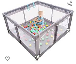 lot 193 image: Baby Playpen , Baby Playard, Playpen for Babies with Gate ,LIAMST Indoor & Outdoor Playard for Kids Activity Center, LIAMST Sturdy Safety Play Yard with Soft Breathable Mesh
