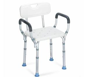 lot 201 image: OasisSpace Heavy Duty Shower Chair with Back - Bathtub Chair with Arms for Handicap, Disabled, Seniors & Elderly - Adjustable Medical Bath Seat Handles - Non Slip Tub Safety