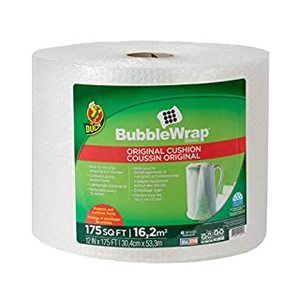lot 221 image: Duck Brand Bubble Wrap Roll, Original Bubble Cushioning, 12 x 175, Perforated Every 12 (286891) (B083LGC771)