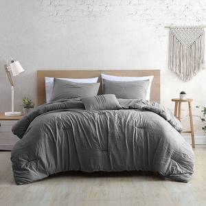 lot 251 image: Modern Threads 2 Piece Comforter Set Beck FullQueen Solid Gray Garment Washed Microfiber
