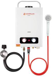 lot 256 image: CAMPLUX ENJOY OUTDOOR LIFE BD158 1.58GPM Outdoor Propane Tankless Gas Water Heater