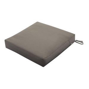 lot 261 image: Classic Accessories Ravenna Water-Resistant Square Patio Seat Cushion 25 x 25 x 5 inch Dark Taupe