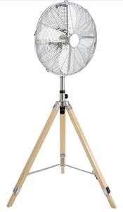 lot 278 image: Simple Deluxe Retro Tripod Fan, Home Air Circulation Nostalgic Vertical Fan, 3 Speeds, Adjustable Height, Silver-16 Inch, 16 Inch