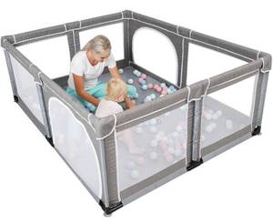 lot 299 image: YOBEST Baby Playpen, Extra Large Play Pens for Toddlers, Babys Fence Play Area, Indoor & Outdoor Playard for Babies Kids Activity Center with Gate, Sturdy Safety Play Yard with Soft Breathable Mesh