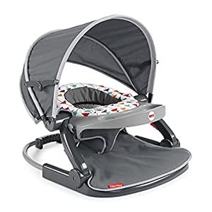 lot 300 image: Fisher-Price On-the-Go Sit-Me-Up Floor Seat Arrows Away, Travel Baby Chair for indoor and outdoor use Amazon Exclusive (B07WY1FGZP)