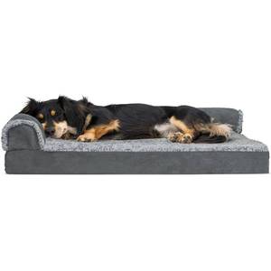 lot 308 image: FurHaven Pet Products Deluxe Orthopedic Couch Pet Bed for Dogs & Cats Stone Gray Medium