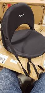 lot 319 image: Sportneer Portable Stadium Seat Reclining Round Chair for Bleachers Black 2PK