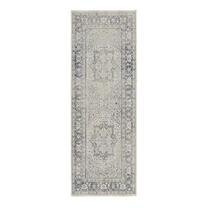 lot 320 image: Ruggable,  Kamran Blue Quartz, Machine Washable Runner Rug, Pet & Child Friendly, Stain & Water Resistant, Non-Slip  2.5 x 7