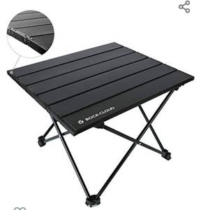 lot 323 image: Rock Cloud Portable Camping Table Ultralight Aluminum Folding Beach Table Camp for Camping Hiking Backpacking Outdoor Picnic, Black