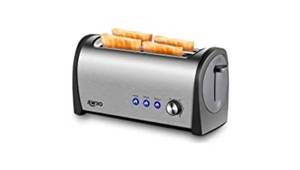 lot 341 image: The 9.5 long 4 slice toaster can not only accommodate longer bread, but the long shape saves kitchen counter space and is perfectly integrated with appliances. The 1.25 SLOT is designed to fit a variety of bread and thicker slices, such as French Toast.
