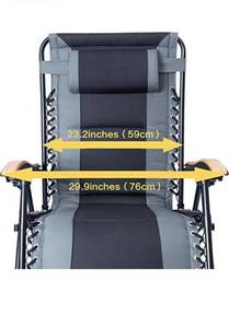 lot 34193 image: LUCKYBERRY Oversize XL Padded Zero Gravity Lounge Chair, Grey