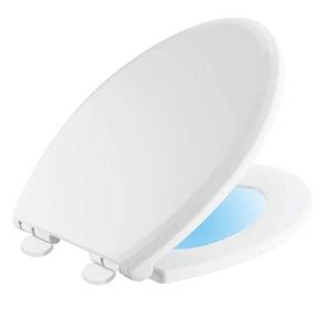 lot 48570 image: Delta Sanborne Elongated Slow-Close  Quick-Release Nightlight Seat, White