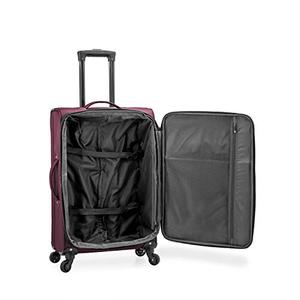 lot 48571 image: U.S. Traveler Anzio Softside Expandable Spinner Luggage, Burgundy, Checked-Medium 26-Inch