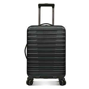 lot 48577 image: U.S. Traveler Boren Polycarbonate Hardside Rugged Travel Suitcase Luggage, Black