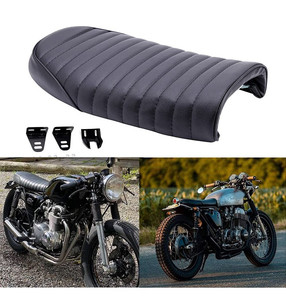 lot 48585 image: Black Motorcycle Refit Flat Brat Saddle Vintage Seat Cushion