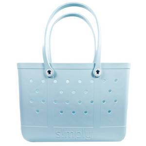lot 48593 image: Simply Southern Large Waterproof Tote Bag, Artic Blue