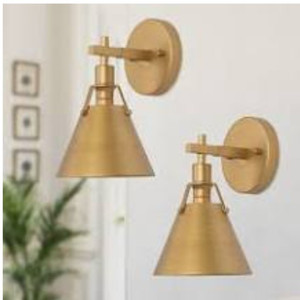 lot 48600 image: 2 - Gold Scone Wall Mounted Lights