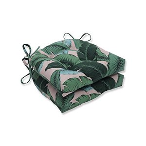 lot 48607 image: 2 - Pillow Perfect OutdoorIndoor Swaying Palms Capri GreenPink Chair Pads