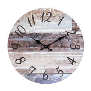 lot 48643 image: Round Rustic Wall Clock Brown,14in.,Stonebriar Collection