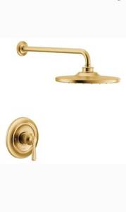 lot 48666 image: Moen Colinet Single Function Pressure Balanced Valve Trim Only, Gold