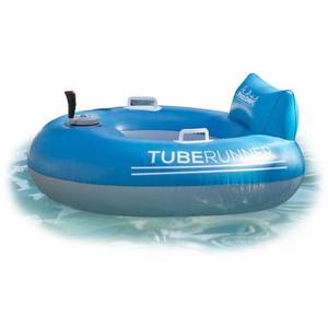 lot 48675 image: Tube Runner Motorized Water Float Deluxe Inflatable Swimming Pool or Water Tube 3-Blade Propeller in Safety Grill Battery-Powered Motor