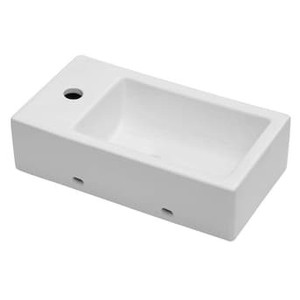 lot 48714 image: Lordear Porcelain vanity sink White Ceramic Wall-mounted, 18-in x 10-in