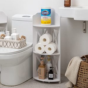 lot 48737 image: TuoxinEM Corner Shelf for Bathroom, White