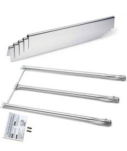 lot 48754 image: Hisencn Grill Parts Replacement for Weber Spirit 310 E310, Genesis Silver B C, Genesis Platinum B & C, Weber 900 (with Side Control Knobs), Stainless Steel Burner, Flavorizer bar