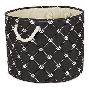 lot 48764 image: Bone Dry Pet Storage Collection Paw and Bone Print, Large, Black Trellis