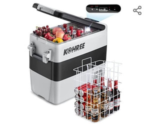 lot 48792 image: Kohree 12 Volt Refrigerator Portable Car Fridge 53 Quart (50L) Dual Zone Fast Cooling Freezer
