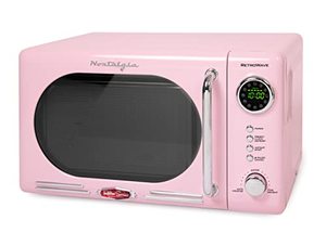 lot 48801 image: Nostalgia Retro 700-Watt Countertop Microwave Oven,Pink