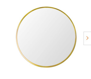 lot 48802 image: Round Wall hanging Mirror, Gold, 24in.