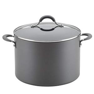 lot 48803 image: Circulon Radiance Hard Anodized Nonstick Stock PotStockpot with Lid, 10 Quart, Gray
