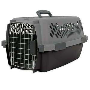 lot 75426 image: Aspen Pet Pet Porter Dog Kennel 24 inch Length 15-20 Pounds Dark Gray and Black Dog and Cat Carrier