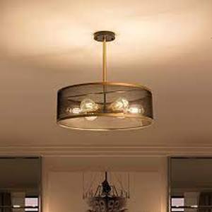 lot 75472 image: Brfaixla 19.7 in. Modern Semi Flush Mount Chandelier